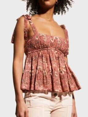 ULLA JOHNSON “Syma” Floral Shoulder Tie Size 12